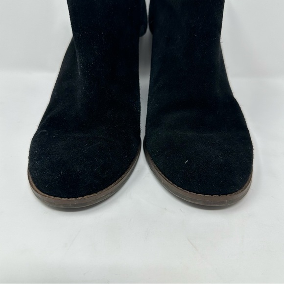 Lucky Brand Boots Sz 10 Suede Leather Cutout Design Wedge Heel Ankle Bootie - Picture 5 of 16